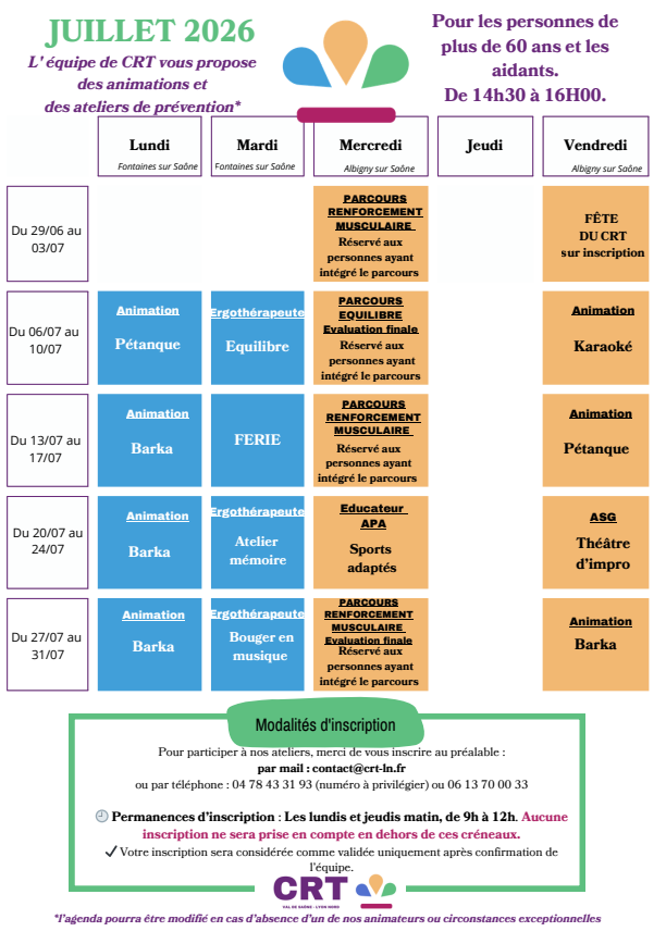 Planning juillet CRT